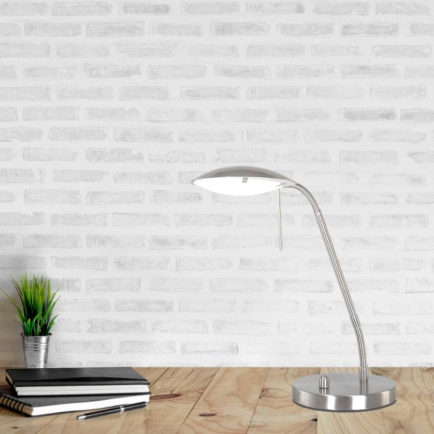 Lampe de table couleur acier Biron 1315ST avec variateur rotatif