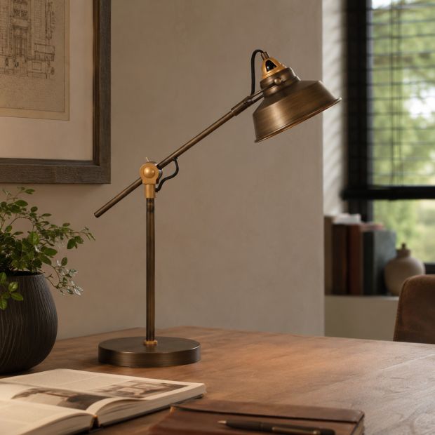 Bronze sturdy table lamp Nove 1321BR with E27 socket
