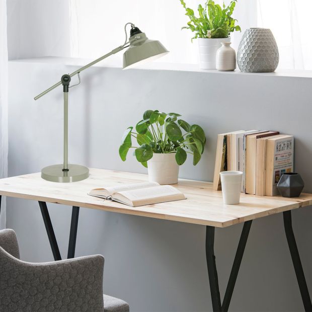 Lampe de table robuste verte Nove 1321G avec douille E27