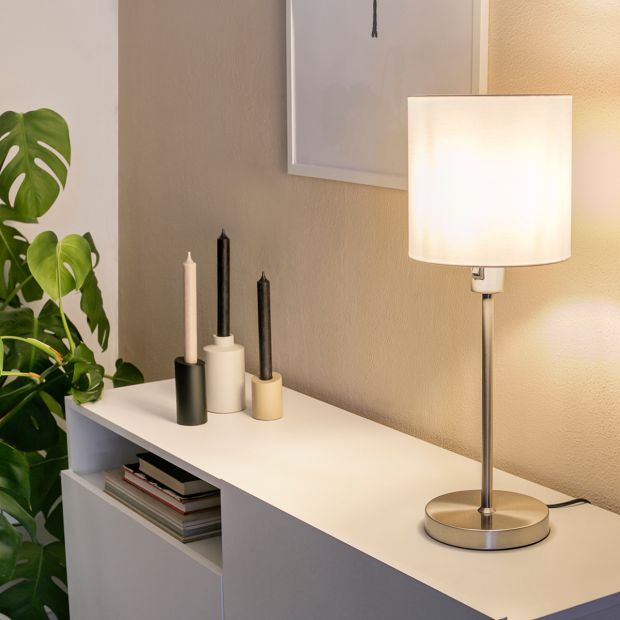 Tafellamp Noor 1563ST Staal met E27 fitting