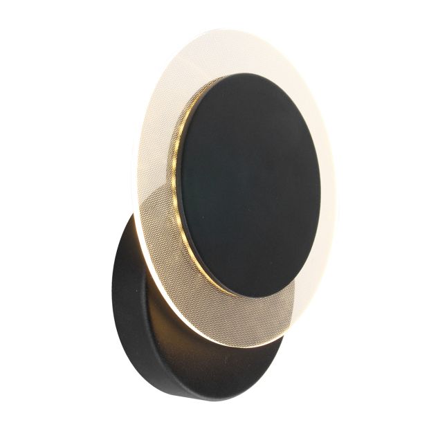 Wandleuchte Lido 2564ZW schwarze LED Lampe Ø17 cm schwenkbar