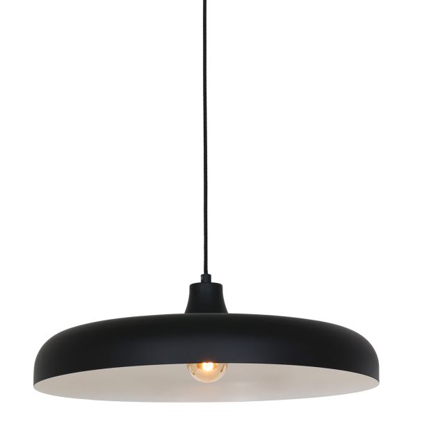 Krisip Pendant Lamp 2677ZW black with E27 socket and fabric cord
