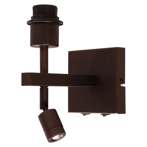 Wall lamp Stang 2995CA fixture with reading light in cocoa metal