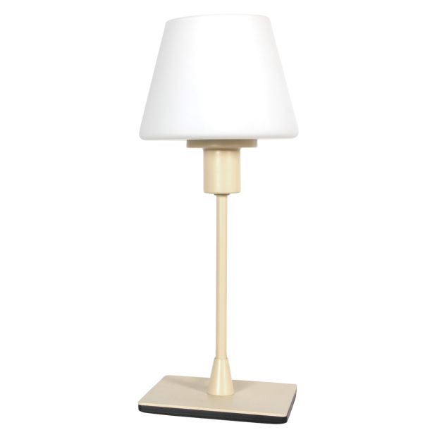 Tafellamp Ancilla 3100CR crème touch on/off met wit glas
