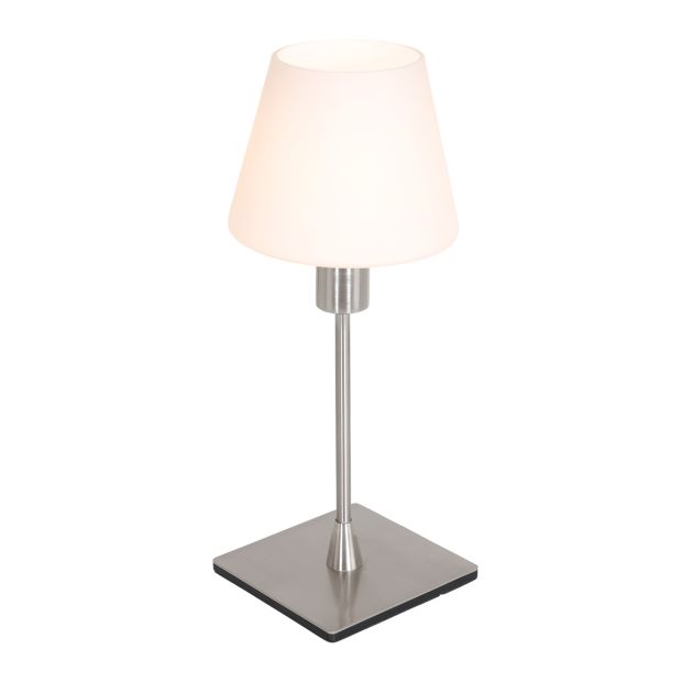 Tafellamp Ancilla 3100ST staal touch on/off met opaal wit glas