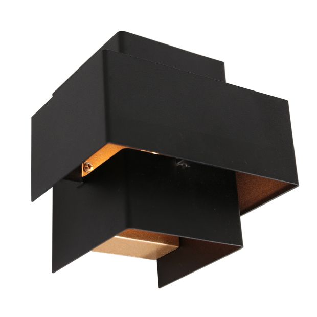 Wandleuchte Muro 3367ZW schwarz-goldene G9 Wandleuchte mit Charakter