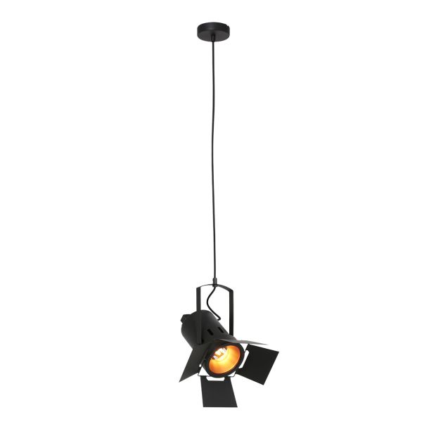Suspension Carré 3379ZW – lampe industrielle noire avec E27