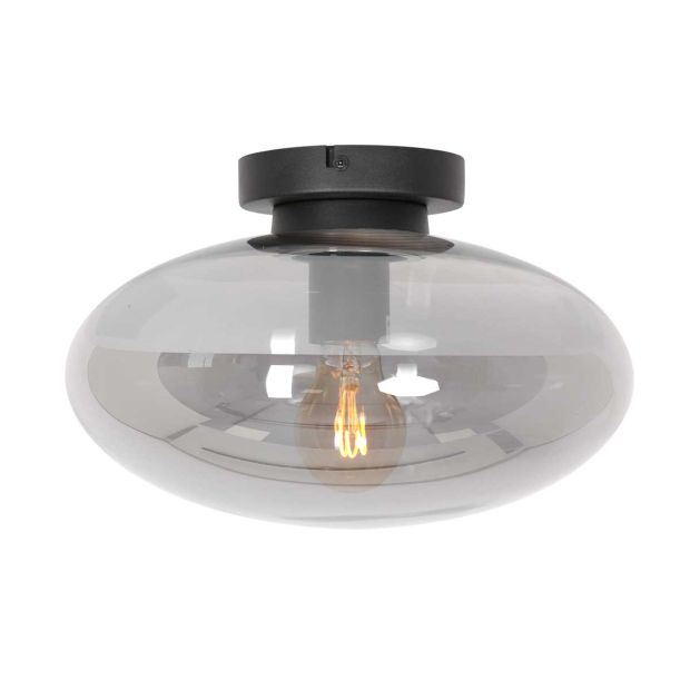 Ceiling lamp Reflexion 3388ZW black lamp with smoke glass Ø30 cm