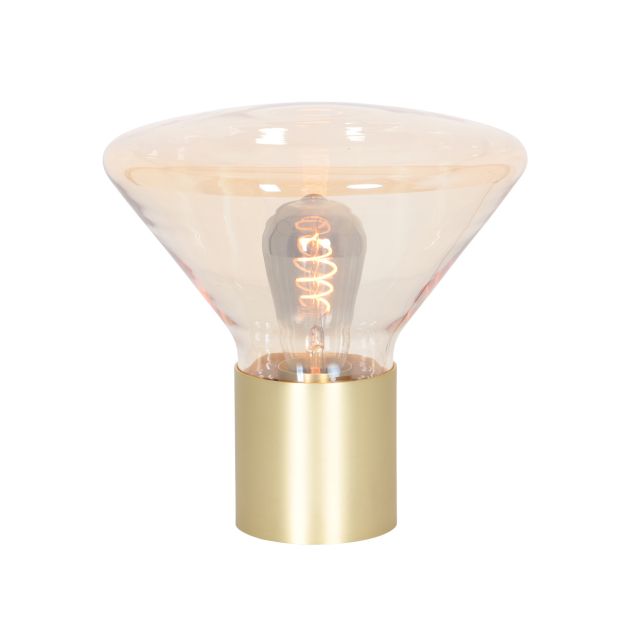 Table lamp Ambiance 3401ME – brass lamp with amber glass