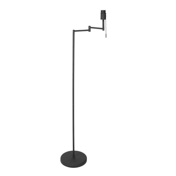 Bodenlampe Bella 3407ZW – schwarze Lampe mit schwenkarm und Zugschalter