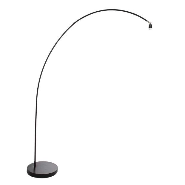 Lamp arc Solva 3409ZW – lampe sur pied noire sans abat-jour avec douille E27