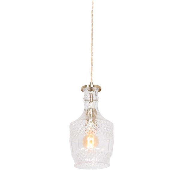 Hanglamp Grazio Glass 3494ME Messing met E14 fitting