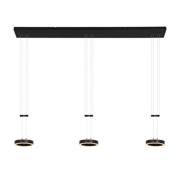 Hanging lamp Piola 3501ZW Black 3 lights