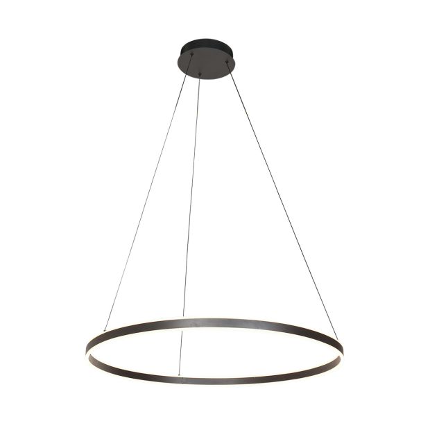 Suspension Ringlux 3675ZW Noir Rond 80 cm – 5400 Lumen