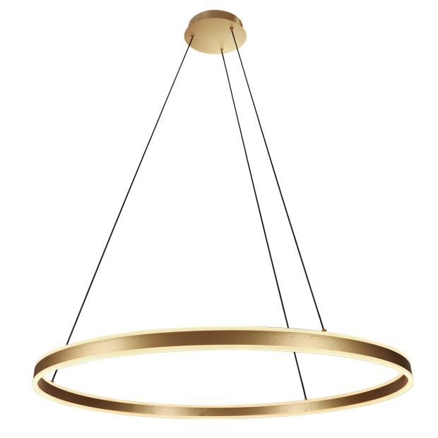 Hanglamp Ringlux 3676GO gouden hanglamp met LED ring Ø100
