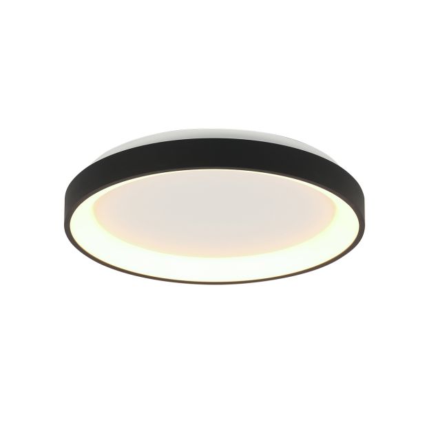 Plafondlamp Ringlede 3690ZW zwarte LED lamp Ø28 cm met uplight