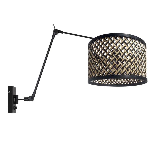 Wall lamp Prestige Chic 3794ZW with natural/black bamboo shade