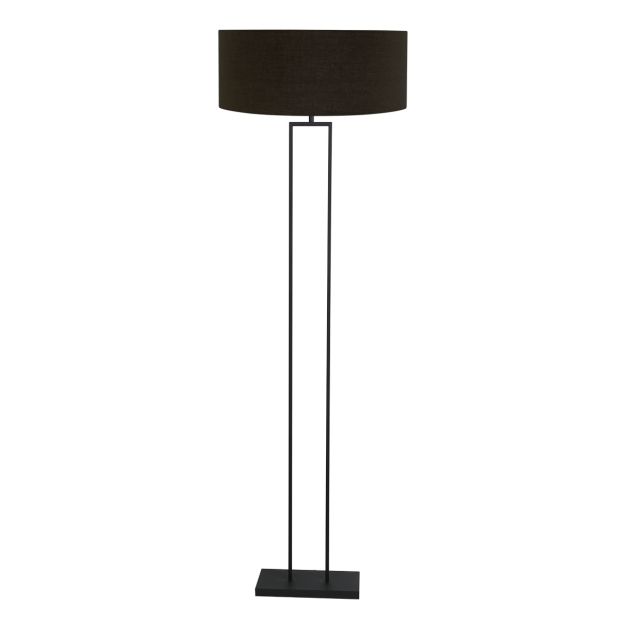 Black floor lamp Stang 3962ZW with black linen shade Ø50