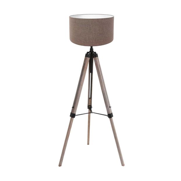 Vloerlamp Triek 4099ZW met grijs linnen kap Ø40 cm