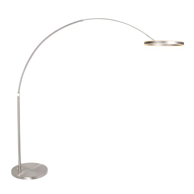 Arc lamp Ringlux 4130ST steel-colored LED floor lamp with class