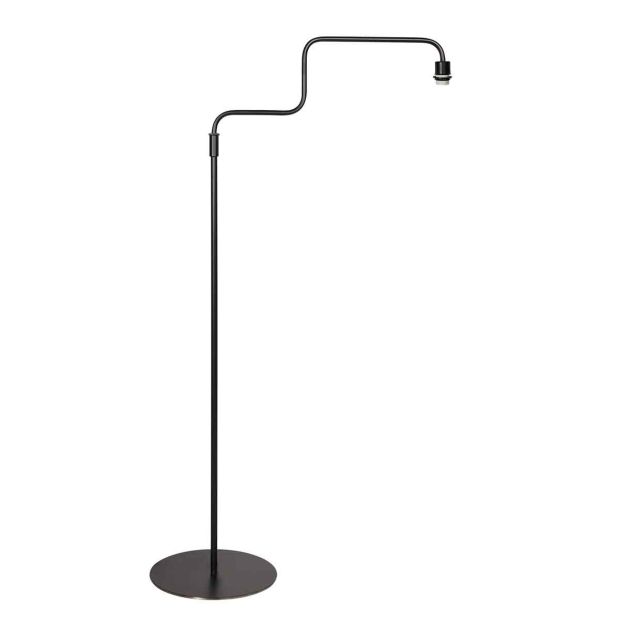 Zwarte vloerlamp Bloeba 4141ZW met zwenkarm zonder kap
