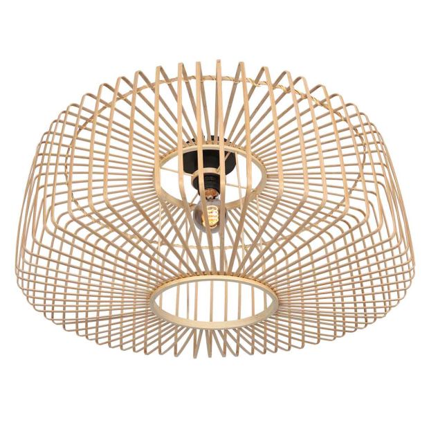 Ceiling lamp Breeza-Beach 4144ZW black with bamboo shade Ø60 cm