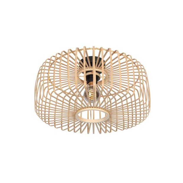 Ceiling lamp Breeza-Beach 4146ZW black with bamboo shade Ø40 cm