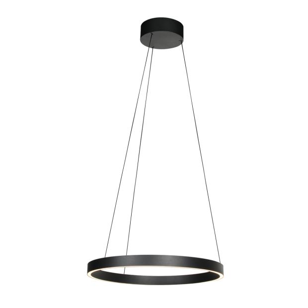 Suspension ronde noire Mykty 4203ZW – 60 cm de diamètre, hauteur réglable avec Cable Lift, 7800 lumens