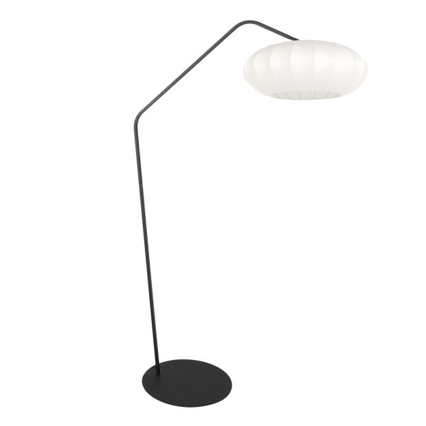 Schwarze Stehlampe Zig-Zag 4249ZW mit weißem Seidenschirm – Einzigartiges Design und funktionale Nutzung