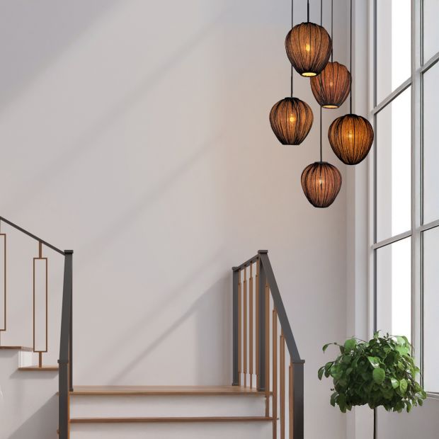 Pendant Lamp Silura 4282ZW – 5-light pendant with round ceiling plate