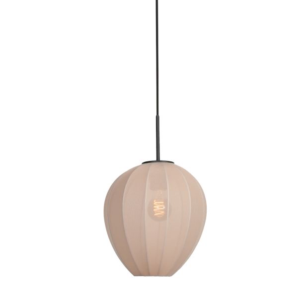HaloSwap 4298ZW – Schwarze Hängelampe mit lichtdurchlässigem Leinenlampenschirm Ø25 cm