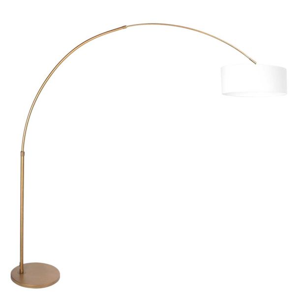 Arc lamp Sparkled Light 4304BR bronze with coarse white linen shade