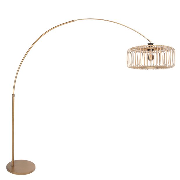 Arc lamp Breeza-Beach 4310BR bronze with bamboo shade Ø50 cm