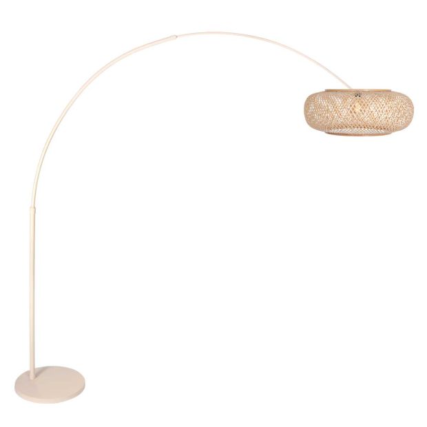 Lamp arc Maze Natural 4319CR crème avec abat-jour en bambou Ø60 cm