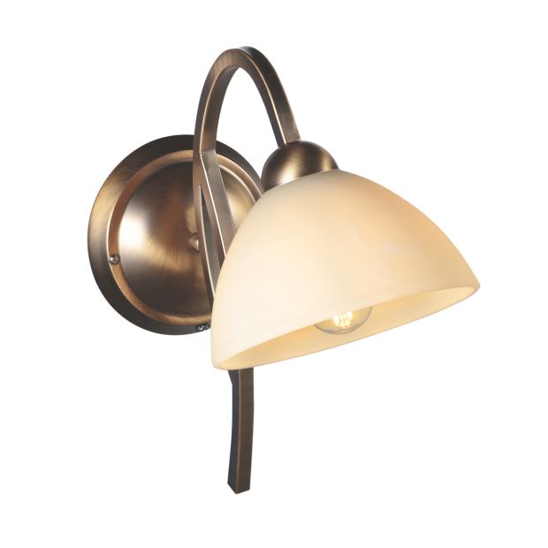 Anthea 4328BR – classic wall lamp with marble look glass