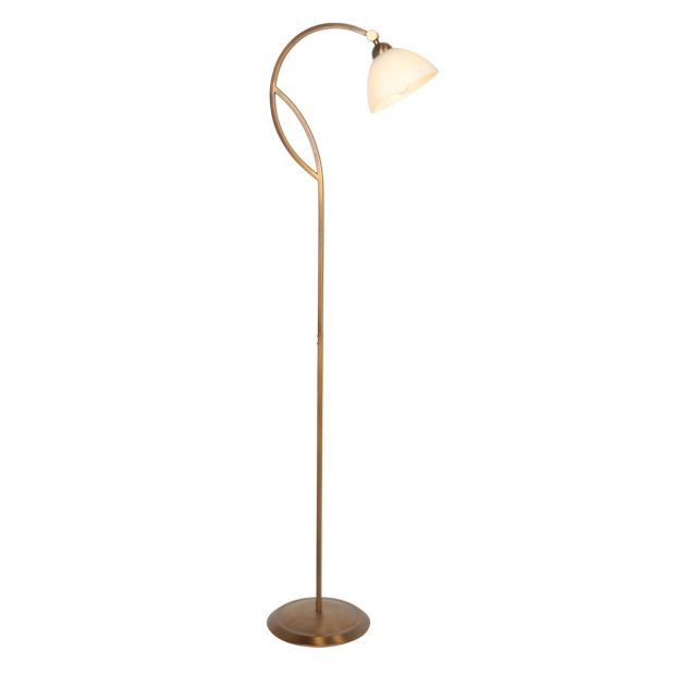Anthea 4330BR – klassieke vloerlamp met marmerlook en voetschakelaar
