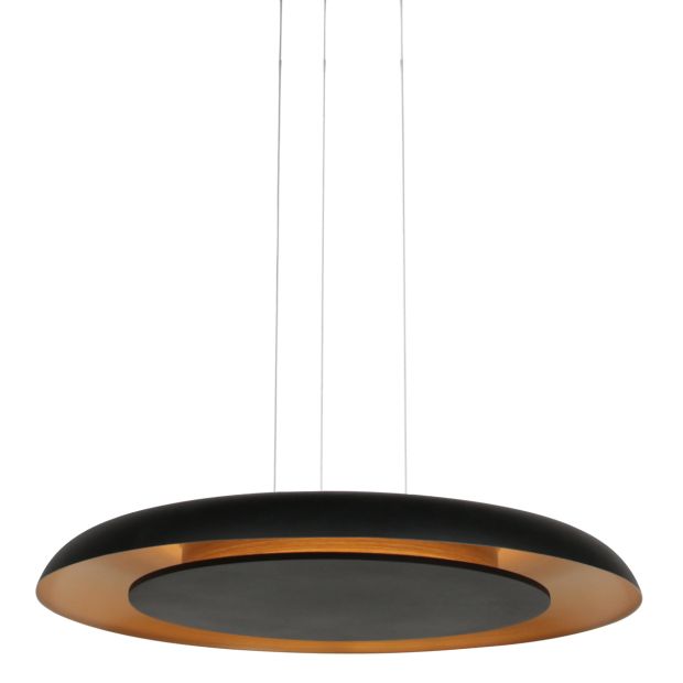 Golden Veil 4332ZW – elegante zwarte hanglamp met gouden binnenzijde