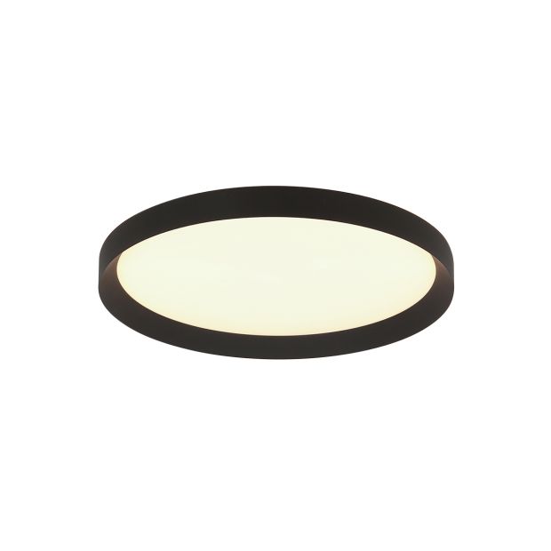 Plafondlamp Flady 4367ZW zwarte LED lamp Ø30 cm met uplight