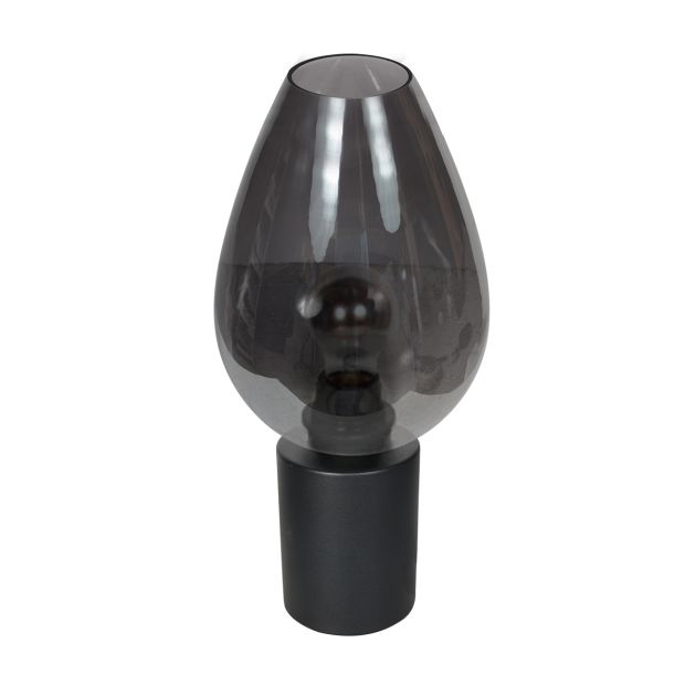 Tafellamp Drovia 4377ZW – met druppelvormig smoke glas