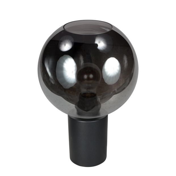 Lampe de table Bloeba 4381ZW avec abat-jour rond en verre fumé Ø25 cm