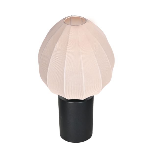 Tafellamp Silura 4385ZW zwarte lamp met crème linnen kapje