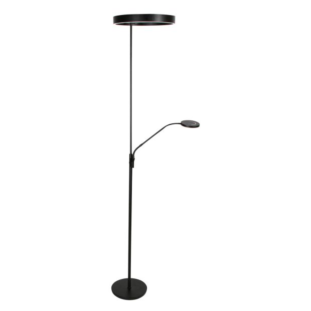 Soleil 2 4388ZW – Zwarte vloerlamp met flexibele leesarm