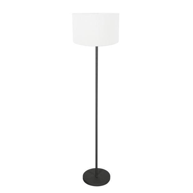 Vloerlamp Noor 4443ZW – Matte black with white linen shade