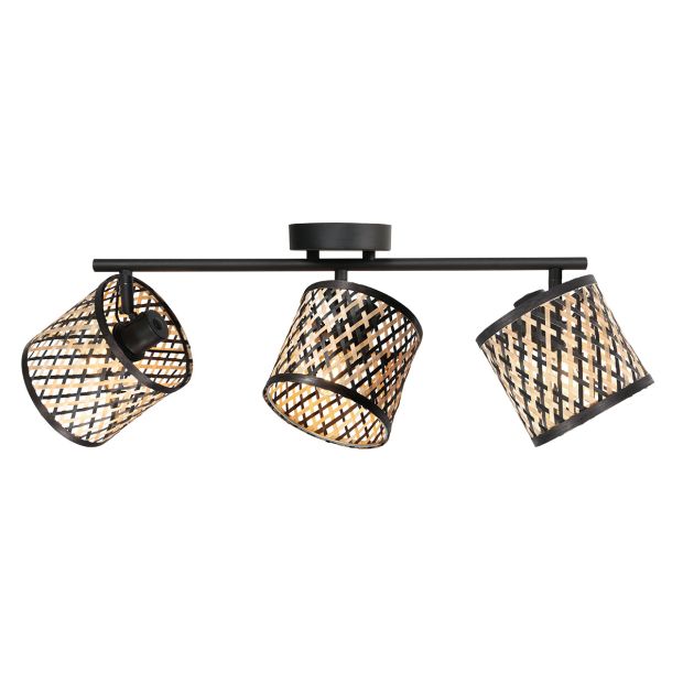 Wand-/plafondlamp Sumba 4489ZW – triple bamboe design