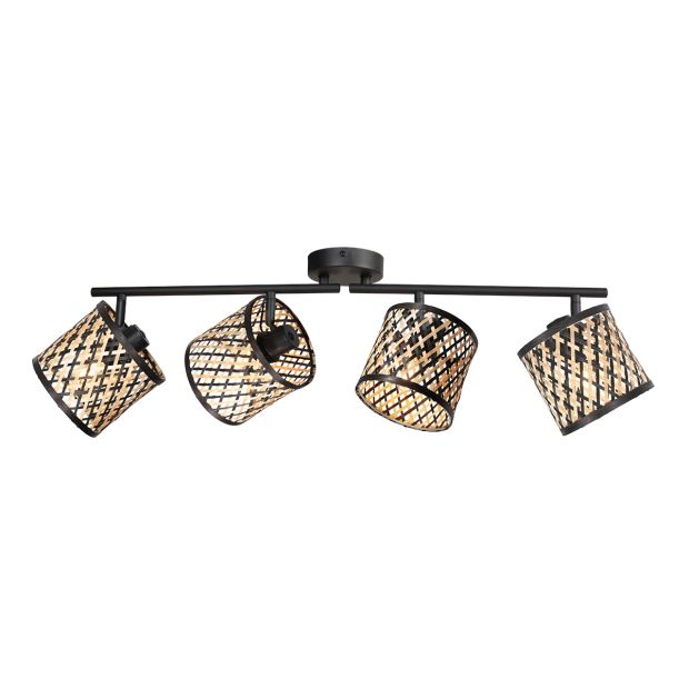 Lampe murale/plafonnier Sumba 4490ZW – design en bambou quad