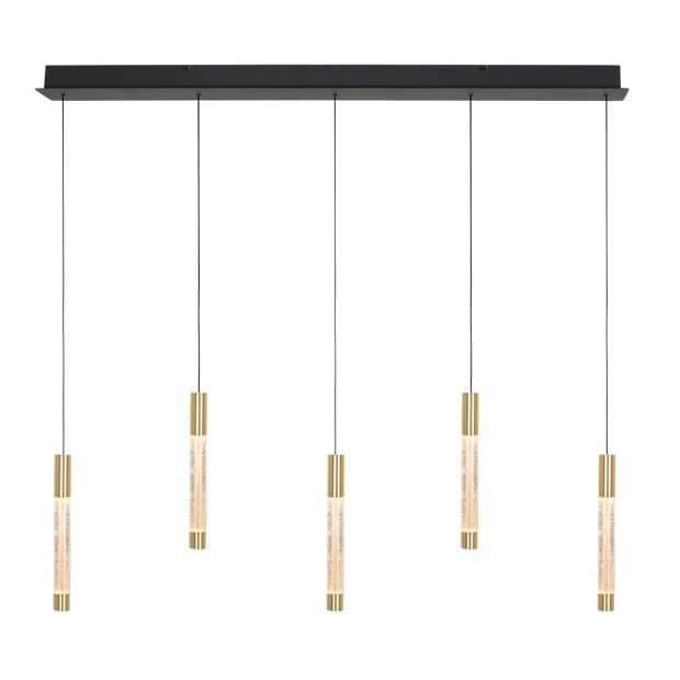 Suspension Alisio 4578ME 5 lumières en verre de luxe en laiton