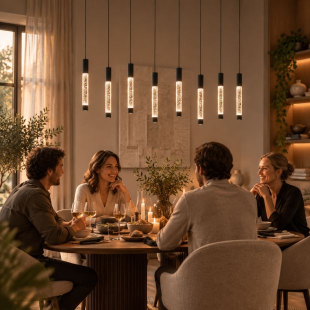 Hängelampe Alisio 4580ZW 8-lamp Luxusglas in Schwarz