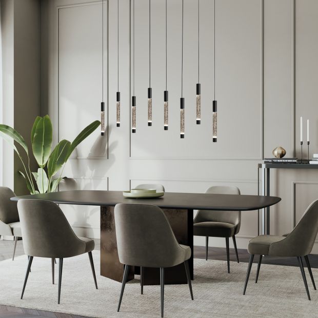 Hanglamp Alisio 4581ZW 8-lichts luxe glas in zwart