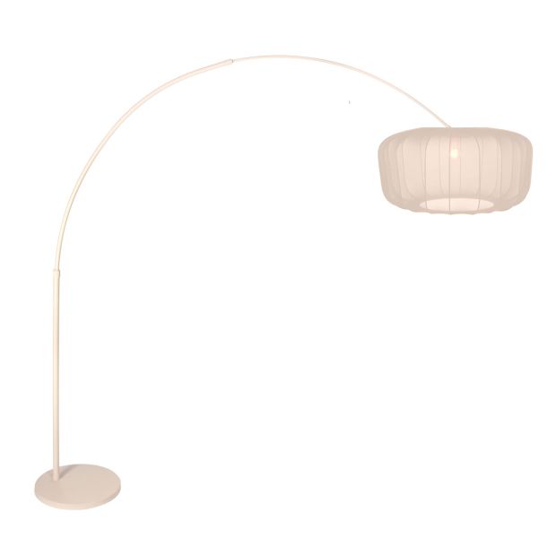 Lampadaire Vela Lino 4678CR crème avec abat-jour en textile beige-crème