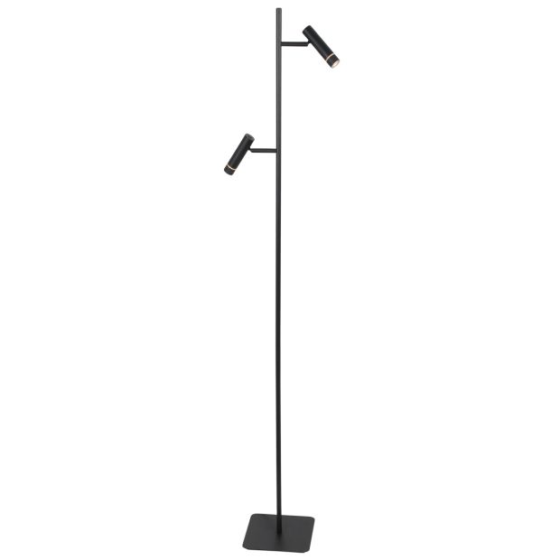 Floor lamp Volari 4711ZW black 2-light reading lamp with dim to warm LED